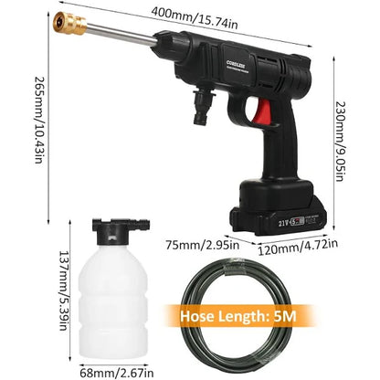 PISTOLA HIDROLAVADORA PORTATIL CON 2 BATERIAS 48V