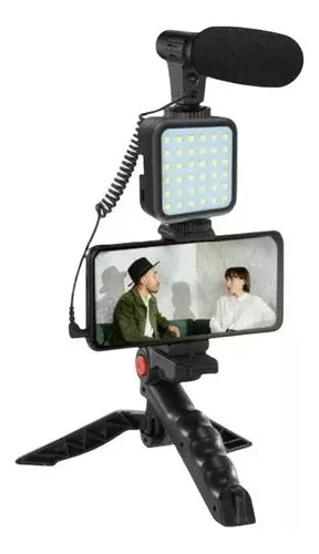 Kit Vlogger Móvil Con Soporte Luz Y micr