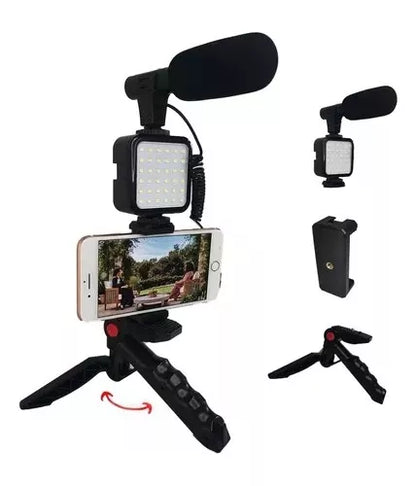 Kit Vlogger Móvil Con Soporte Luz Y micr